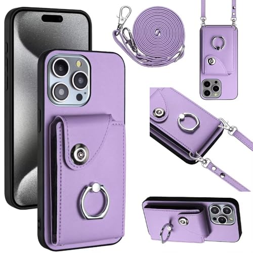 TQmchun Brieftasche Schutzhülle für iPhone 13 Pro Max Hülle,mit Verstellbarem Abnehmbarem 360 Ring-Ständer Stand Kartenfach Handyhülle Klapphülle Flip Wallet Case Lederhülle-Lila TQmchun Brieftasche Schutzhülle für iPhone 13 Pro Max Hülle,mit Verstellbarem Abnehmbarem 360 Ring-Ständer Stand Kartenfach Handyhülle Klapphülle Flip Wallet Case Lederhülle-Lila von TQmchun