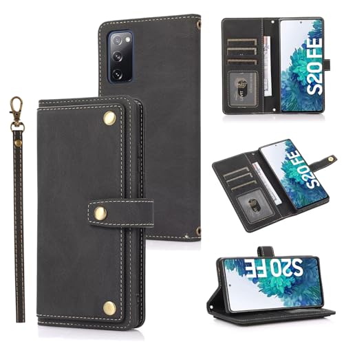 TQmchun Lederhülle für Samsung Galaxy S20 FE Hülle,Premium Leder Tasche Flip Case Wallet Schutzhülle,mit Kartenfäch Klappbar Ständer Stoßfeste Handytasche -Schwarz TQmchun Lederhülle für Samsung Galaxy S20 FE Hülle,Premium Leder Tasche Flip Case Wallet Schutzhülle,mit Kartenfäch Klappbar Ständer Stoßfeste Handytasche -Schwarz von TQmchun