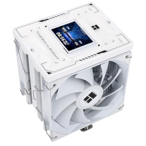 TR -Burst Assassin 120 Vision Weiß, 2,4 Zoll (6,1 cm) IPS-LCD-Display mit Auflösung von 320 x 240, Hochleistungs-Computer-Kühler, für LGA1851/1700 und AM4/AM5 von TR