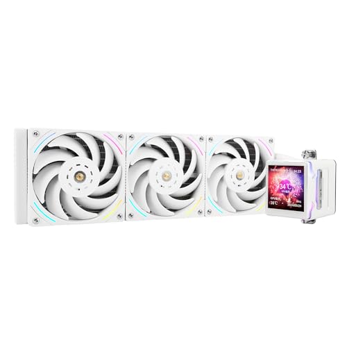 TR Elite Vision 360 ARGB weißer CPU-Wasserkühler, Dreifach-PWM-Lüfter, Wasserkühlungssystem mit 2150 PRM, für AM4/AM5 & Intel LGA1851/1700, magnetischer, abnehmbarer LCD-Bildschirm mit 320 x 320 TR Elite Vision 360 ARGB weißer CPU-Wasserkühler, Dreifach-PWM-Lüfter, Wasserkühlungssystem mit 2150 PRM, für AM4/AM5 & Intel LGA1851/1700, magnetischer, abnehmbarer LCD-Bildschirm mit 320 x 320 von TR