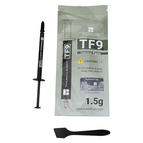 TR TF9 1,5 g Wärmeleitpaste für CPU-Kühler, Wärmeleitpaste mit hoher Leitfähigkeit 14 W/M.K, für alle Prozessoren (CPU, GPU), nicht leitend von TR