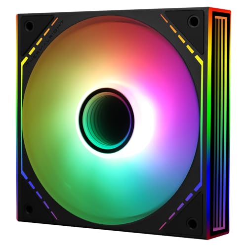 TR -TL-M12-S CPU-Gehäuselüfter, 120 mm Lüfter mit ARGB-Spiegellichteffekt, 4-poliger PWM leiser Computer-Kühler, ARGB-Lüfter, für Gehäuse, CPU-Flüssigkeitskühler und CPU-Luftkühler, leiser von TR