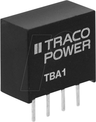 TBA 1-0512 - DC/DC-Wandler TBA 1, 1 W, 12 V, 80 mA, SIL-4 von TRACO