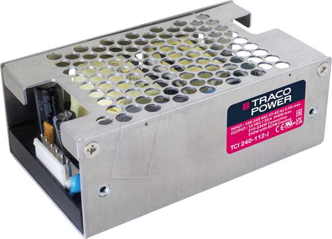 TCI 240-112-J - Schaltnetzteil, geschlossen, 240 W, 90 - 264 VAC, 12 VDC, 19,5 A von TRACO