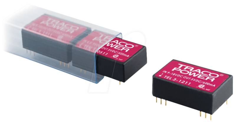 TEL 3-2422 - DC/DC-Wandler TEL-3, 3 W, 12 V, 125 mA, DIL-24 von TRACO