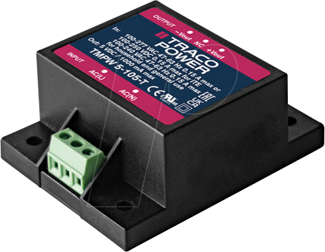 TMPW 5-105-T - Schaltnetzteil, geschlossen, 5 W, 90 - 305 VAC, 5 VDC, 1,0 A TMPW 5-105-T - Schaltnetzteil, geschlossen, 5 W, 90 - 305 VAC, 5 VDC, 1,0 A von TRACO