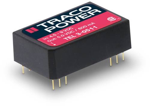 TracoPower TEL 3-0511 DC/DC-Wandler, Print 5 V/DC 5 V/DC 600mA 3W Anzahl Ausgänge: 1 x Inhalt 1St. von TRACOPOWER