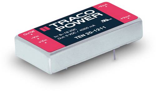 TracoPower TEN 20-4822 DC/DC-Wandler, Print 48 V/DC 12 V/DC, -12 V/DC 835mA 20W Anzahl Ausgänge: 2 von TRACOPOWER