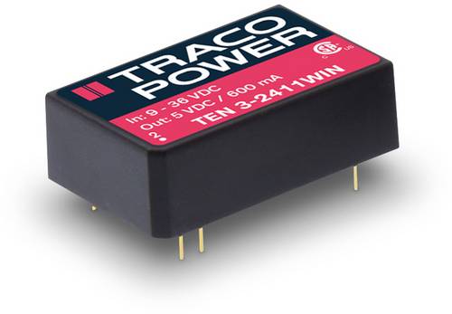 TracoPower TEN 3-2410WIN DC/DC-Wandler, Print 24 V/DC 3.3 V/DC 750mA 3W Anzahl Ausgänge: 1 x Inhalt von TRACOPOWER