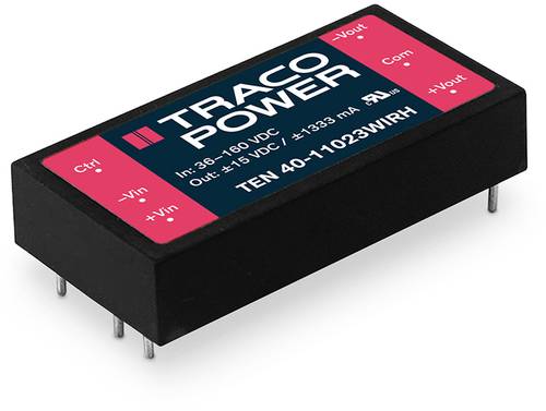 TracoPower TEN 40-11023WIRH DC/DC-Wandler, Print 110 V/DC +15 V/DC 1.333A 40W Anzahl Ausgänge: 2 x TracoPower TEN 40-11023WIRH DC/DC-Wandler, Print 110 V/DC +15 V/DC 1.333A 40W Anzahl Ausgänge: 2 x von TRACOPOWER