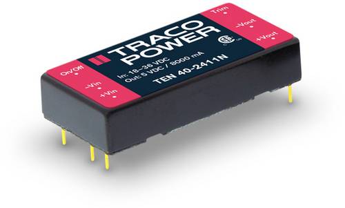 TracoPower TEN 40-4815N DC/DC-Wandler, Print 48 V/DC 24 V/DC 1.67A 40W Anzahl Ausgänge: 1 x Inhalt TracoPower TEN 40-4815N DC/DC-Wandler, Print 48 V/DC 24 V/DC 1.67A 40W Anzahl Ausgänge: 1 x Inhalt von TRACOPOWER