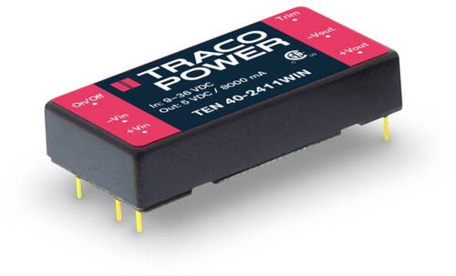 TracoPower TEN 40-4815WIN DC/DC-Wandler, Print 48 V/DC 24 V/DC 1.67A 40W Anzahl Ausgänge: 1 x Inhal TracoPower TEN 40-4815WIN DC/DC-Wandler, Print 48 V/DC 24 V/DC 1.67A 40W Anzahl Ausgänge: 1 x Inhal von TRACOPOWER