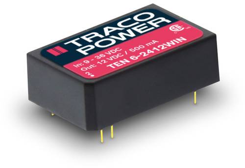 TracoPower TEN 6-2412WIN-HI DC/DC-Wandler, Print 24 V/DC 12 V/DC 500mA 6W Anzahl Ausgänge: 1 x Inha von TRACOPOWER