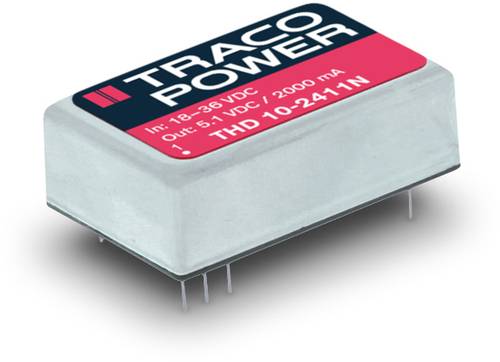 TracoPower THD 10-2410N DC/DC-Wandler, Print 24 V/DC 3.3 V/DC 2.7A 10W Anzahl Ausgänge: 1 x Inhalt von TRACOPOWER