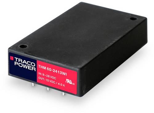 TracoPower THM 60-2422WI DC/DC-Wandler, Print 24 V/DC +12 V/DC 2.5A 60W Anzahl Ausgänge: 2 x Inhalt TracoPower THM 60-2422WI DC/DC-Wandler, Print 24 V/DC +12 V/DC 2.5A 60W Anzahl Ausgänge: 2 x Inhalt von TRACOPOWER