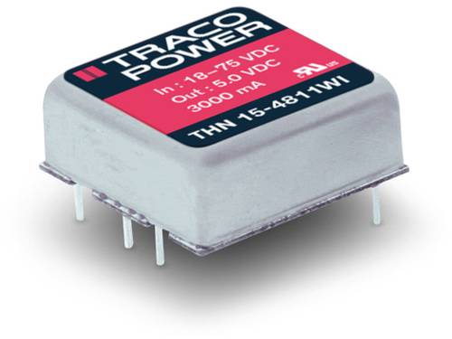 TracoPower THN 15-4811WI DC/DC-Wandler, Print 48 V/DC 5 V/DC 3A 15W Anzahl Ausgänge: 1 x Inhalt 1St. TracoPower THN 15-4811WI DC/DC-Wandler, Print 48 V/DC 5 V/DC 3A 15W Anzahl Ausgänge: 1 x Inhalt 1St. von TRACOPOWER