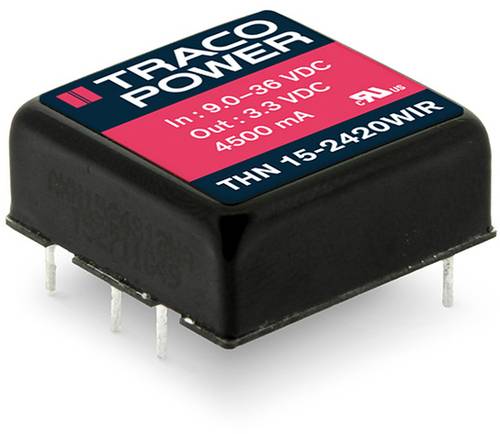 TracoPower THN 15-4812WIR DC/DC-Wandler, Print 48 V/DC +12 V/DC 1.3A 15W Anzahl Ausgänge: 1 x Inhal TracoPower THN 15-4812WIR DC/DC-Wandler, Print 48 V/DC +12 V/DC 1.3A 15W Anzahl Ausgänge: 1 x Inhal von TRACOPOWER