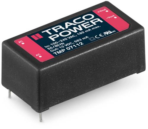 TracoPower TMP 07112 AC/DC-Einbaunetzteil 0.585A 7W 12 V/DC 1St. von TRACOPOWER