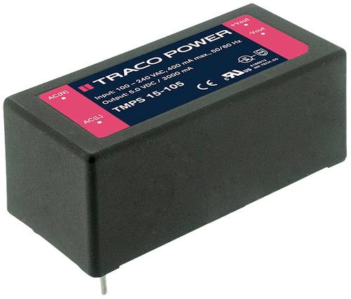 TracoPower TMPS 15-105 AC/DC-Printnetzteil 3.0A 15W 5 V/DC 10St. von TRACOPOWER