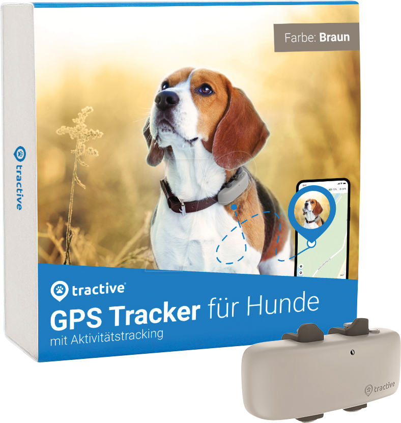 TRACTIVE NJA4 - GPS-Tracker für Hunde, DOG 4, braun von TRACTIVE