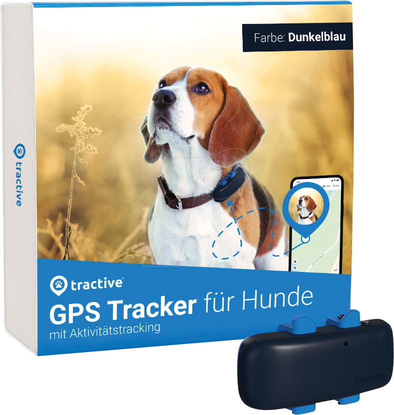 TRACTIVE NJADB - GPS-Tracker für Hunde, DOG 4, dunkelblau von TRACTIVE