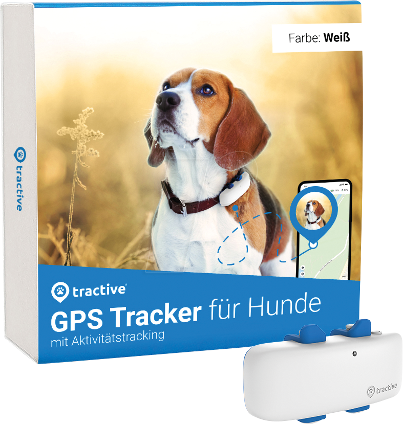 TRACTIVE NJAWH - GPS-Tracker für Hunde, DOG 4, weiß von TRACTIVE
