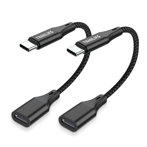 TRANLIKS 2 Pack USB C auf Lighting Female Adapter 60W PD Schnelles Laden und Datenübertragung für 15/16 -Schwarz(Keine Unterstützung für Kopfhörer) von TRANLIKS