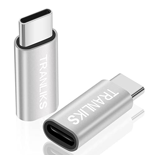 TRANLIKS 2 Stücke Adapter Lighting USB C, Adapter Lighting(Female) auf USB C(Male) nur zum Aufladen (Nicht für Kopfhörer) - Silber von TRANLIKS