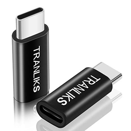 TRANLIKS 2Pack Adapter Lighting Auf USB C, Lighting (Female) zu USB Type-C (Male) Adapter Only for Charging (Nicht für Kopfhörer, Datenübertragung Wird Nicht unterstützt) - Schwarz von TRANLIKS