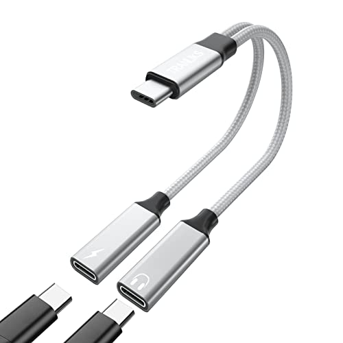 TRANLIKS USB C Splitter 2 USB C, USB C Doppelstecker Adapter Kopfhörer und Laden Verteiler mit PD 60W Schnellladung Aux Audio Kabel für 15/15 Pro/15 Plus/15 Pro Max - Silber TRANLIKS USB C Splitter 2 USB C, USB C Doppelstecker Adapter Kopfhörer und Laden Verteiler mit PD 60W Schnellladung Aux Audio Kabel für 15/15 Pro/15 Plus/15 Pro Max - Silber von TRANLIKS