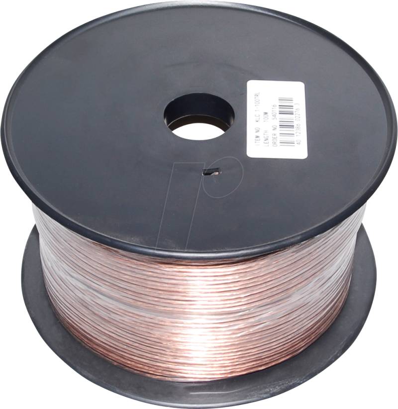 TME KLC1-100TRL - Lautsprecherkabel CCA-Leiter, 2x0,75mm², transp., 100m-Spule  von MAXTRACK