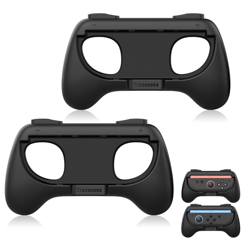 TRANSNOVO Grips kompatibel mit Nintendo Switch 2, Verschleißfestes Griff-Set für mehr Komfort, Sicherer Halt & Langlebiges Design, Griff für Lange Gaming-Sessions, Schwarz (2 Pack) von TRANSNOVO