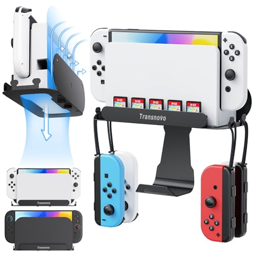 TRANSNOVO Wandhalterung für Nintendo Switch 2/Switch OLED/Switch Dock, Vielseitige Halterung mit 5 Spielkartenfächern, 4 Joy-Cons Haken und Pro Controller Haken, Schwarz TRANSNOVO Wandhalterung für Nintendo Switch 2/Switch OLED/Switch Dock, Vielseitige Halterung mit 5 Spielkartenfächern, 4 Joy-Cons Haken und Pro Controller Haken, Schwarz von TRANSNOVO
