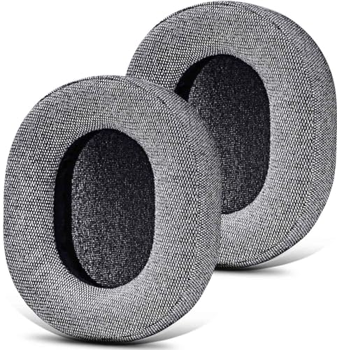 ATH M70X Ohrpolster - TRANSTEK Ersatz Ohrpolster Kompatibel mit ATH-M70X Kopfhörer I Dickerer Memory Foam (Grauer Stoff) von TRANSTEK