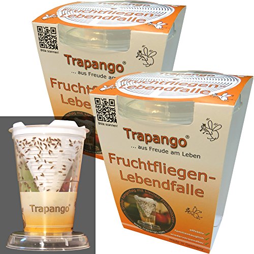 2x Fruchtfliegen-Lebendfalle Trapango®, (2er-Pack) von TRAPANGO