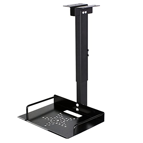 TRAWOLF Universal Projektor-Halterung für die Decke, Bis 3.5kg - Tablett 24×20cm - Höhenverstellbar 34-56cm - Kabelführung, Universal Beamerhalterung Deckenhalterung Für Projektoren, Router usw von TRAWOLF
