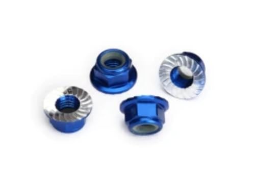 Traxxas 8447X Kragen-Stoppmutter 5mm Alu verzahnt (4) blau von TRAXXAS