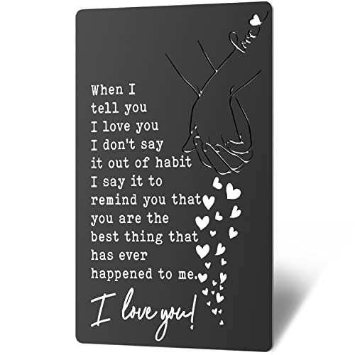 To My Love Gifts Crad for Him Anniversary Wallet Card Love Note Gifts for Him Boyfriend Hubby Husband Gifts From Wife Gift Idea Birthday Christmas Gifts Romantic Gift for Him or Her (Black) XCD18 von TRCENDE