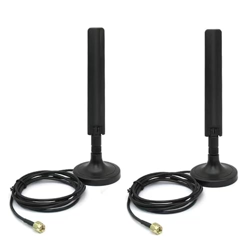 10dbi 2X High Gain Dual Band MIMO Wi-Fi 6E Omni Directional 802.11ax RP-SMA Male Antenna with Strong Magnetic Base for PC Desktop Computer PCI PCIe WiFi Card Wireless WiFi 6E Network Router von TREADALT-TEC