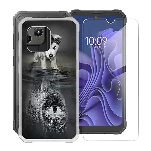 TREBAM Handyhülle für Blackview BV5300 Pro (6.10 Zoll) + Gehärtetes Glas Schutzfolie, Stoßfest Silikon Schutzhülle Tasche Ultradünne weiches TPU Case Hülle für Blackview BV5300 Pro - WMA27 von TREBAM