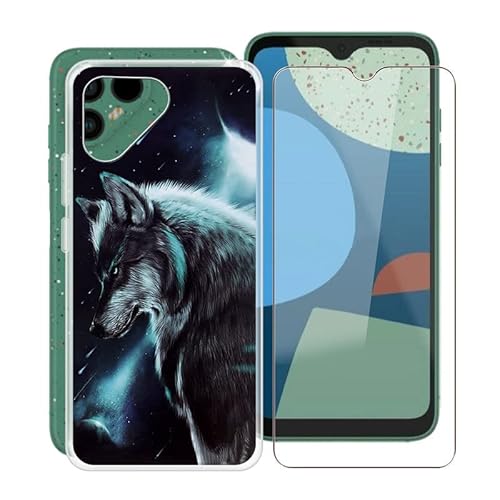 TREBAM Handyhülle für Fairphone 4 (6.3 Zoll) + Gehärtetes Glas Schutzfolie, Stoßfest Silikon Schutzhülle Tasche Ultradünne weiches TPU Case Hülle für Fairphone 4 - WMA16 von TREBAM