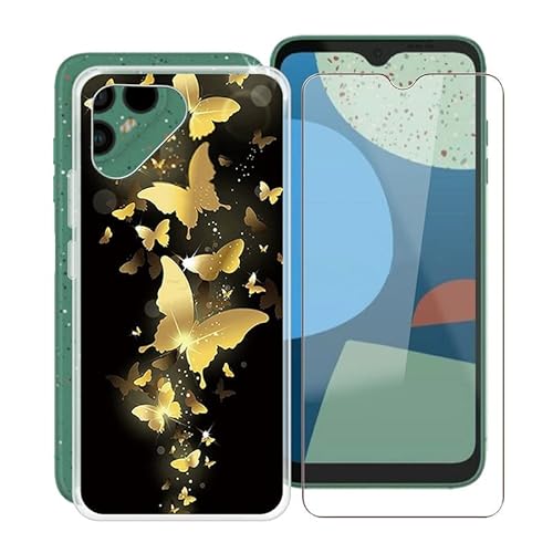TREBAM Handyhülle für Fairphone 4 (6.3 Zoll) + Gehärtetes Glas Schutzfolie, Stoßfest Silikon Schutzhülle Tasche Ultradünne weiches TPU Case Hülle für Fairphone 4 - WMA30 von TREBAM