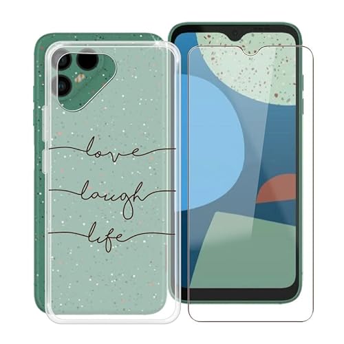 TREBAM Handyhülle für Fairphone 4 (6.3 Zoll) + Gehärtetes Glas Schutzfolie, Stoßfest Silikon Schutzhülle Tasche Ultradünne weiches TPU Case Hülle für Fairphone 4 - Wie Liebe von TREBAM