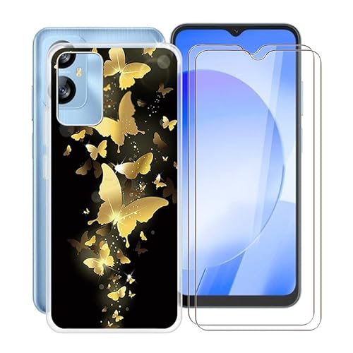 TREBAM Hülle für Blackview A52 (6.5") + 2 Stück Gehärtetem Glas Schutzfolie, Stoßfest Anti-Kratzer Schutzhülle Tasche Dünne Weiches Silikon Handyhülle für Blackview A52 - WMA30 von TREBAM