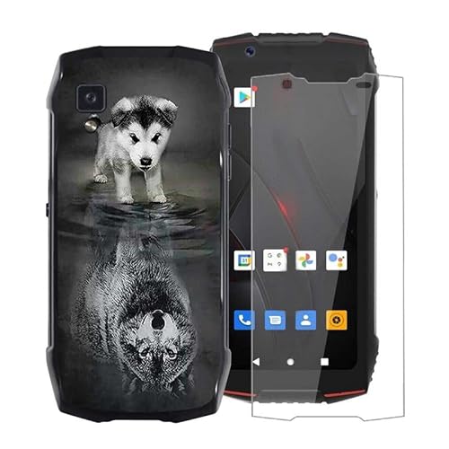 TREBAM Hülle für Cubot King Kong Mini 3 (4.50 Zoll) Mit 1 X Gehärtetem Glas Schutzfolie, Ultradünne Schwarz Kratzfest Weich Silikon TPU Bumper Schutzhülle Cover für Cubot King Kong Mini 3 - WMA27 von TREBAM