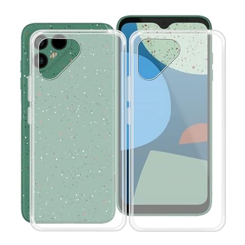 TREBAM Hülle für Fairphone 4 (6.3 Zoll), 2 Stück Stoßfest Anti-Kratzer Handyhülle Case Ultradünne Flexible Silikon TPU Bumper Schutzhülle Cover für Fairphone 4 - Semi-transparent + Semi-transparent von TREBAM