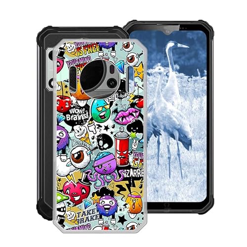 TREBAM Hülle für Oukitel WP22 (6.58 Zoll) Stoßfest Anti-Kratzer Transparent Handyhülle Case, Ultradünne Flexible Silikon TPU Bumper Schutzhülle Cover für Oukitel WP22 - Karikatur von TREBAM