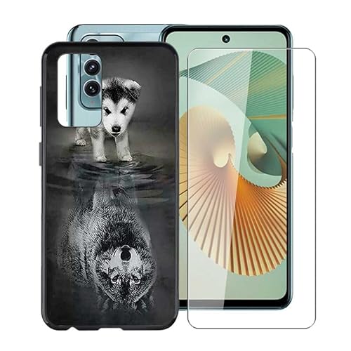 TREBAM Hülle für ZTE Blade V40 5G (6.67 Zoll) Mit 1 X Gehärtetem Glas Schutzfolie, Ultradünne Schwarz Kratzfest Weich Silikon TPU Bumper Schutzhülle Cover für ZTE Blade V40 5G - WMA27 von TREBAM