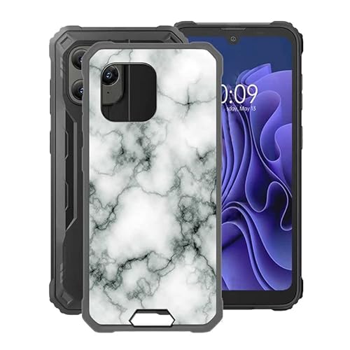 TREBAM Schwarz Stoßfest Hülle für Blackview BV5300 (6.1 Zoll), Ultradünne Anti-Kratzen Handyhülle Cover Weiches Silikon Schutzhülle Tasche für Blackview BV5300 - Marmor von TREBAM