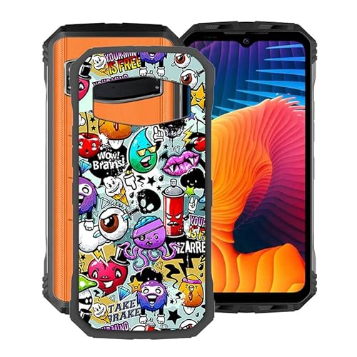 TREBAM Schwarz Stoßfest Hülle für Doogee S100 Pro (6.58 Zoll), Ultradünne Anti-Kratzen Handyhülle Cover Weiches Silikon Schutzhülle Tasche für Doogee S100 Pro - Karikatur von TREBAM